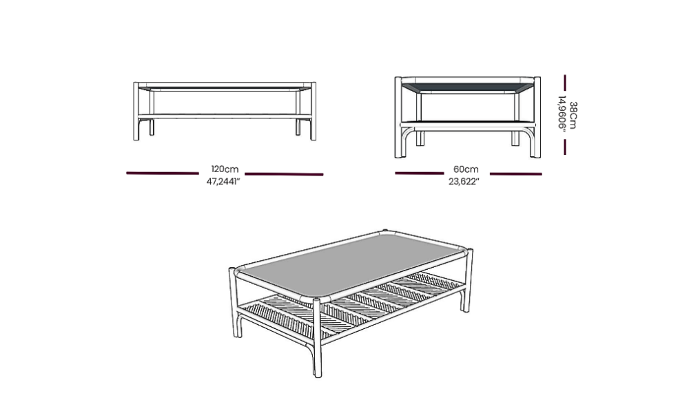Image of the main dimensions of the product